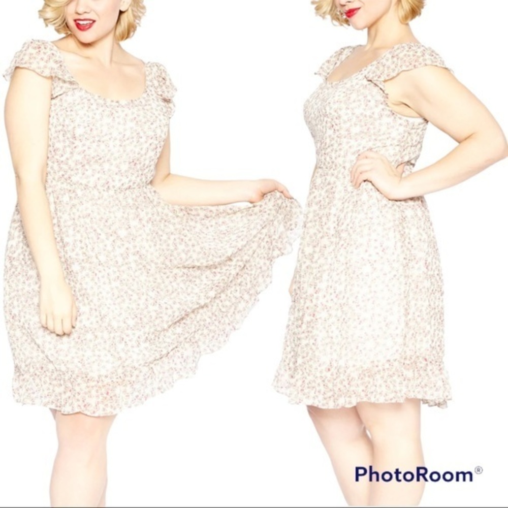 TRIPP DAANG GOODMAN Sookie Skull Chiffon Smocked Ruffles Plus Size Dress 22